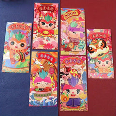 6pcs Red Envelopes Lucky Money Pockets for New Year Party