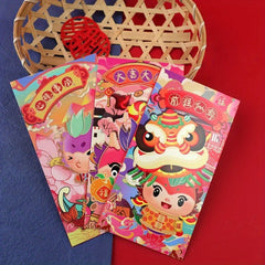 6pcs Red Envelopes Lucky Money Pockets for New Year Party