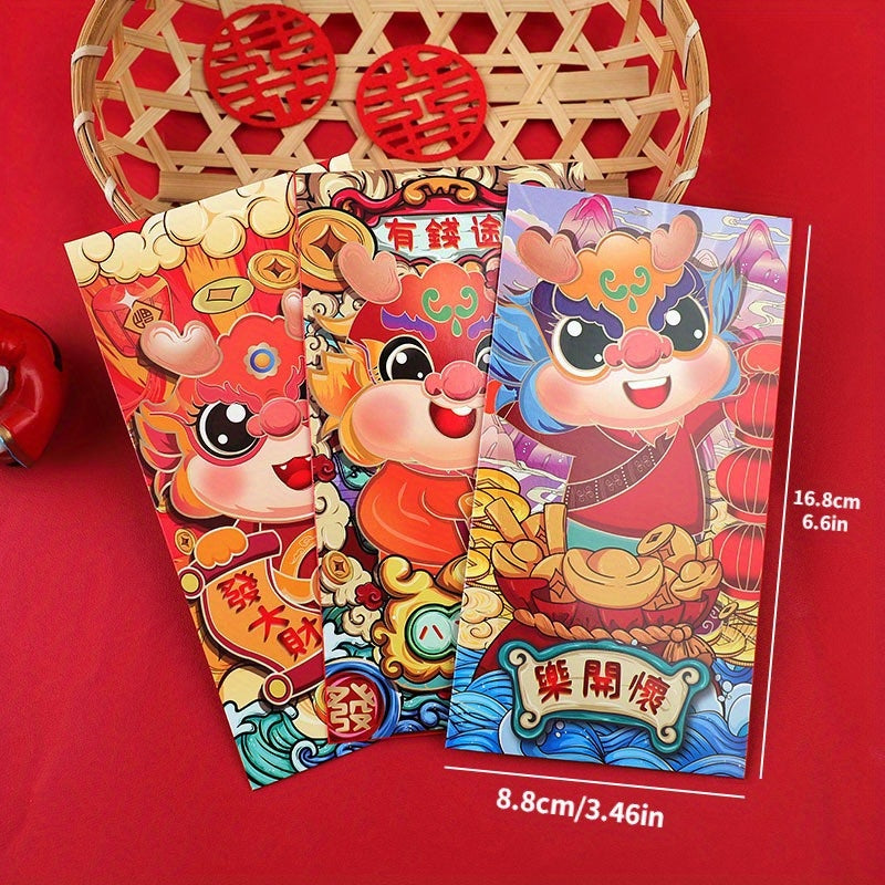 6pcs Red Envelopes Lucky Money Pockets for New Year Party