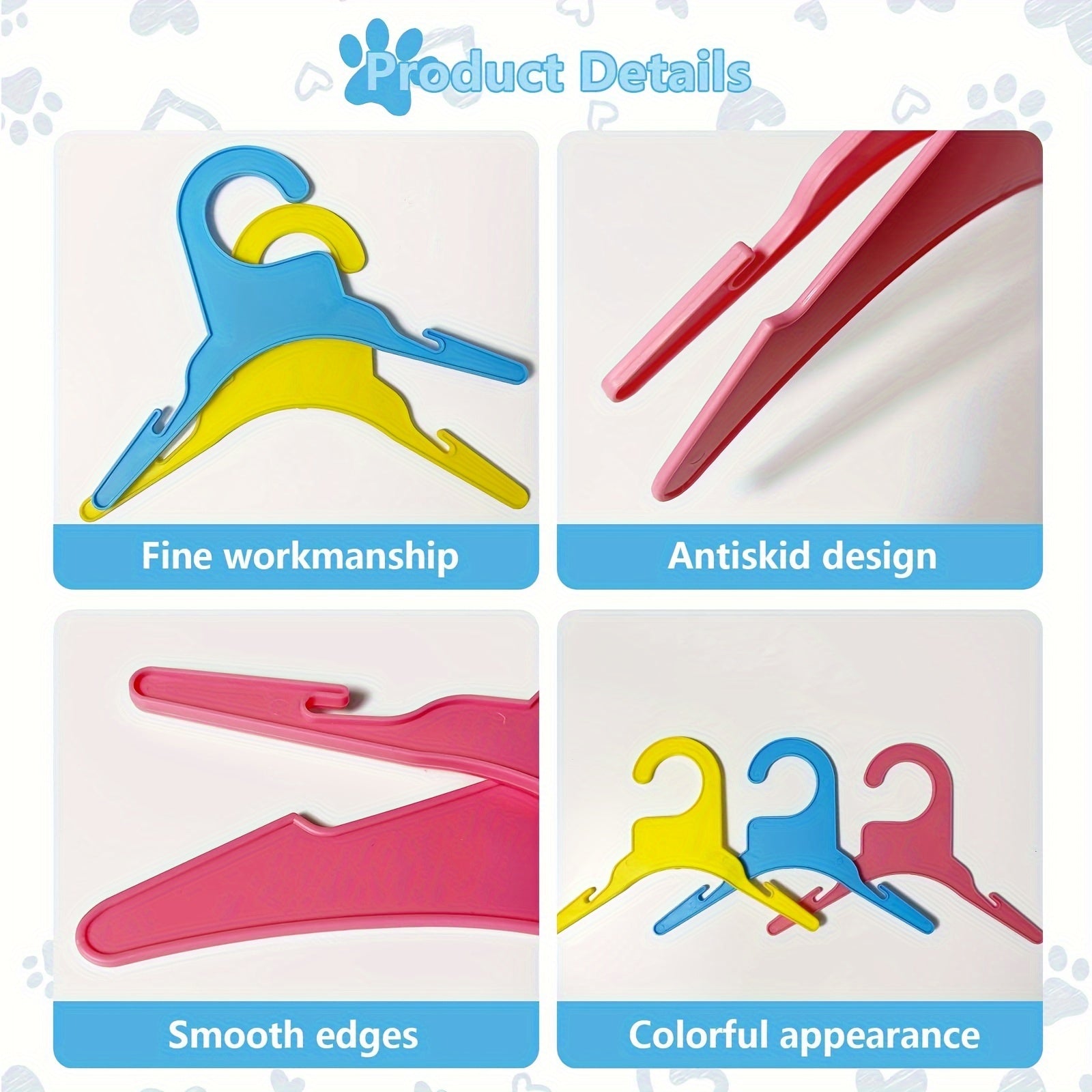 5pcs Mini Pet Clothes Hangers Small Dog Cat Kitten Closet Organization