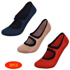 3 Pairs Women's Strap Anti slip Yoga Socks