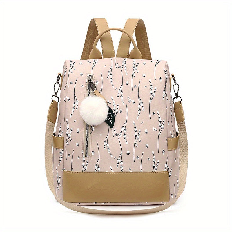 Oxford Cloth Floral Pattern Backpack for Outdoors