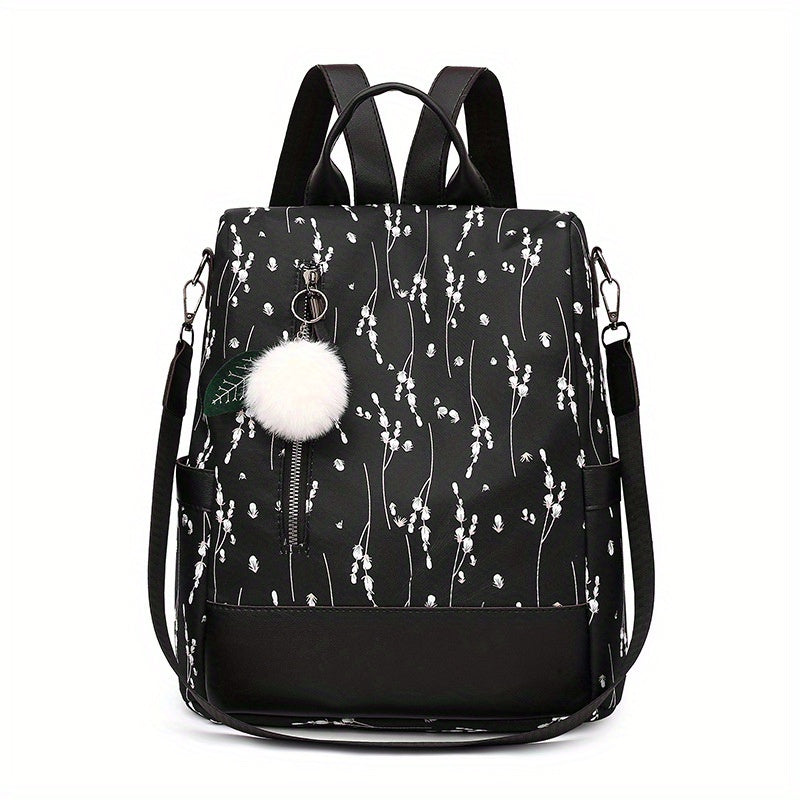 Oxford Cloth Floral Pattern Backpack for Outdoors