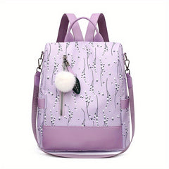 Oxford Cloth Floral Pattern Backpack for Outdoors