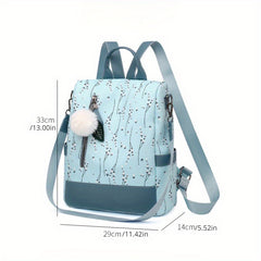 Oxford Cloth Floral Pattern Backpack for Outdoors