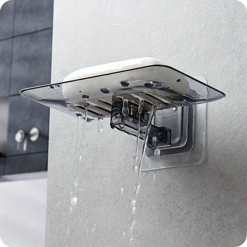 2pcs Soap Holder Wall Mounted Double Layer Soap Sponge Dish Bathroom Accessories