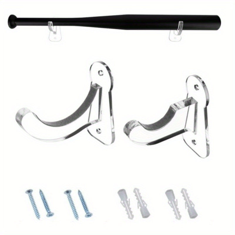 Acrylic Baseball Bat Wall Mounted Holder Stand Horizontal Display Rack Hanger