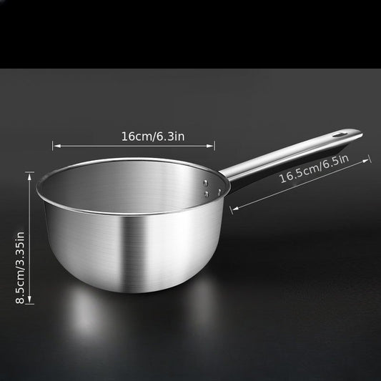 Thickened Stainless Steel Pot w/ Long Handle for Cooking