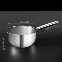 Thickened Stainless Steel Pot w/ Long Handle for Cooking