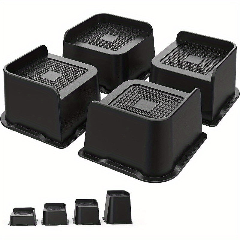 4pcs Adjustable Bed Sofa Risers Blocks Heavy Duty Support 32cm Rectangle