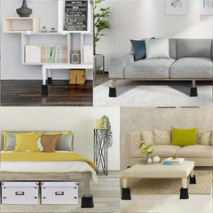4pcs Adjustable Bed Sofa Risers Blocks Heavy Duty Support 32cm Rectangle