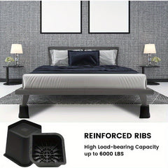 4pcs Adjustable Bed Sofa Risers Blocks Heavy Duty Support 32cm Rectangle