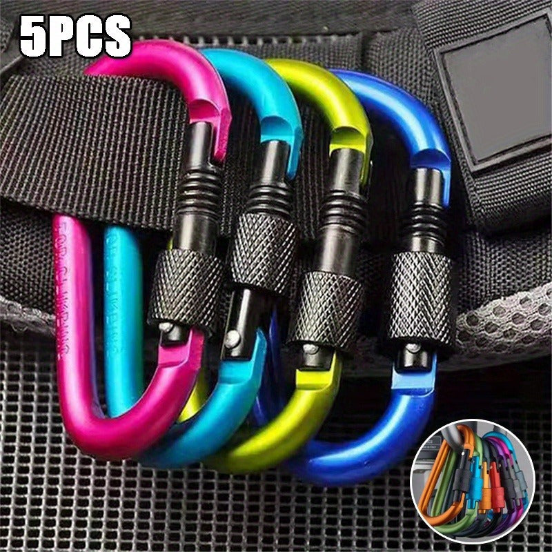5pcs Aluminum Alloy Hanging Hook Buckle for Outdoor Camping Hiking Fishing