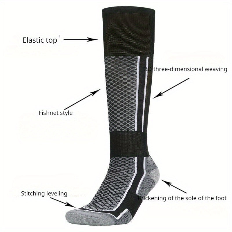 1pair Ski Socks Winter Warm Thickened Socks For Camping Cycling Hiking