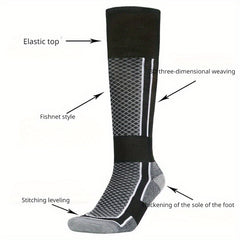 1pair Ski Socks Winter Warm Thickened Socks For Camping Cycling Hiking