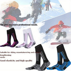 1pair Ski Socks Winter Warm Thickened Socks For Camping Cycling Hiking
