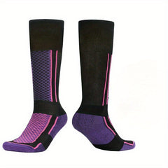 1pair Ski Socks Winter Warm Thickened Socks For Camping Cycling Hiking