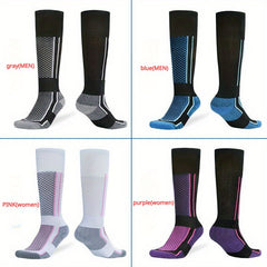 1pair Ski Socks Winter Warm Thickened Socks For Camping Cycling Hiking