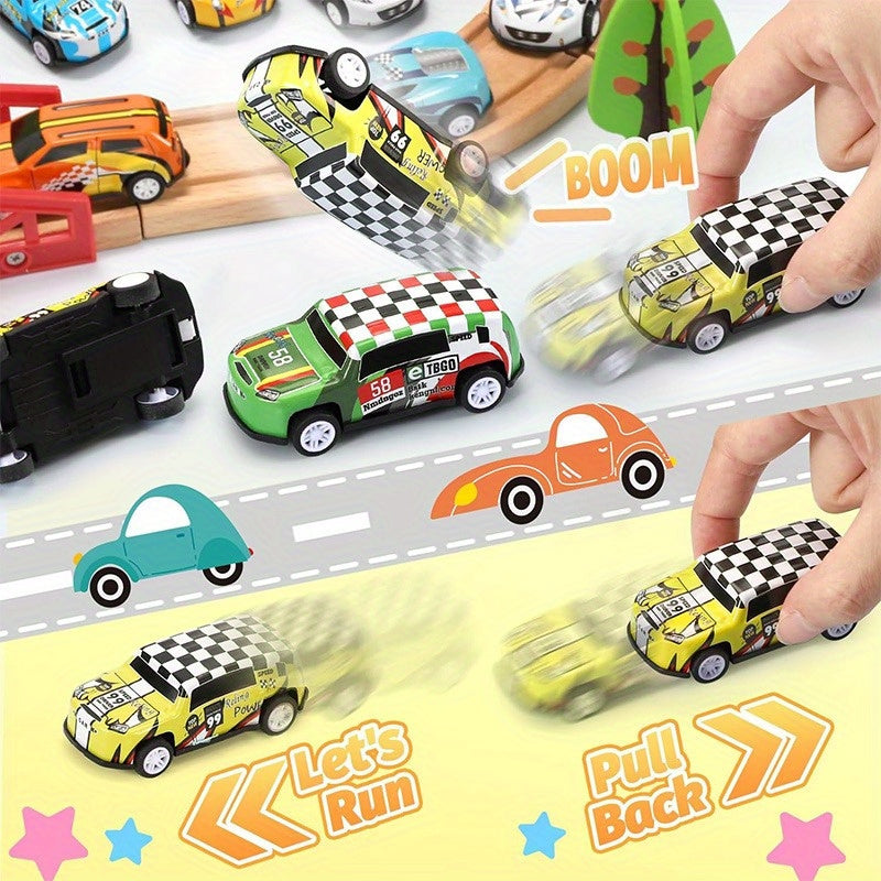 10Pcs Car Toys Pull Back Car Rally Racing Mini Toy Car Prizes