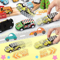 10Pcs Car Toys Pull Back Car Rally Racing Mini Toy Car Prizes