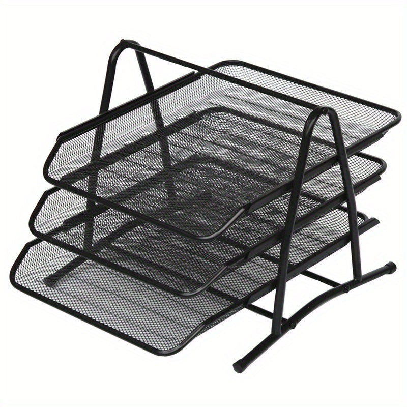 Metal Storage Rack A4 Paper File Storage Tray Kitchen Bathroom Living Room