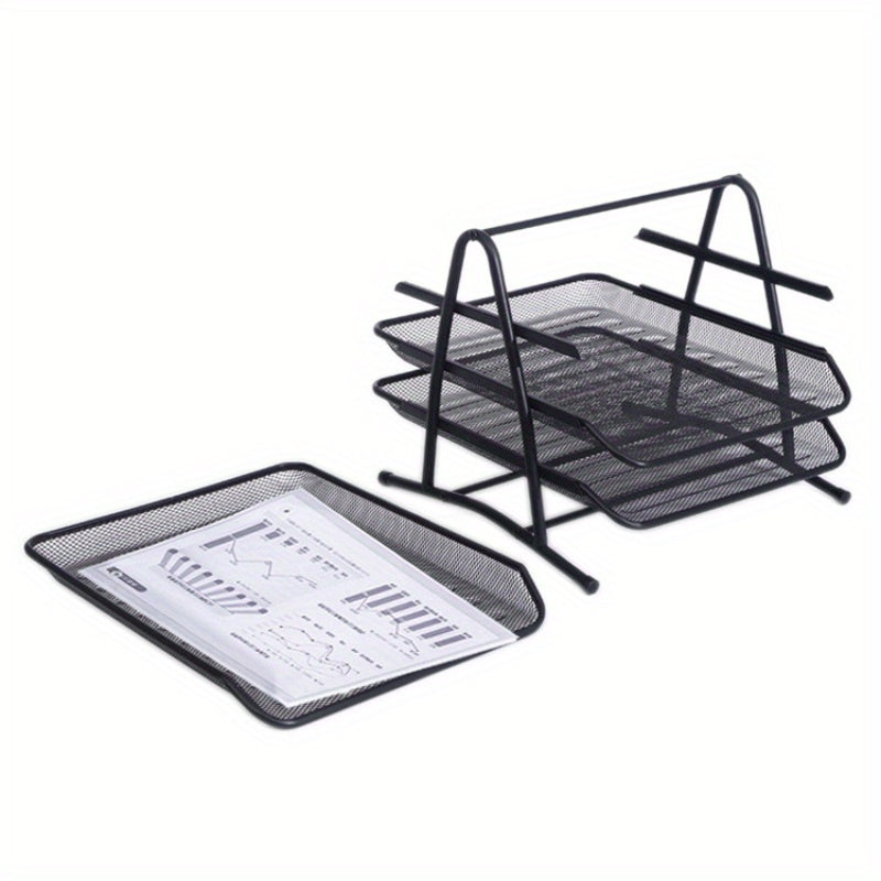 Metal Storage Rack A4 Paper File Storage Tray Kitchen Bathroom Living Room