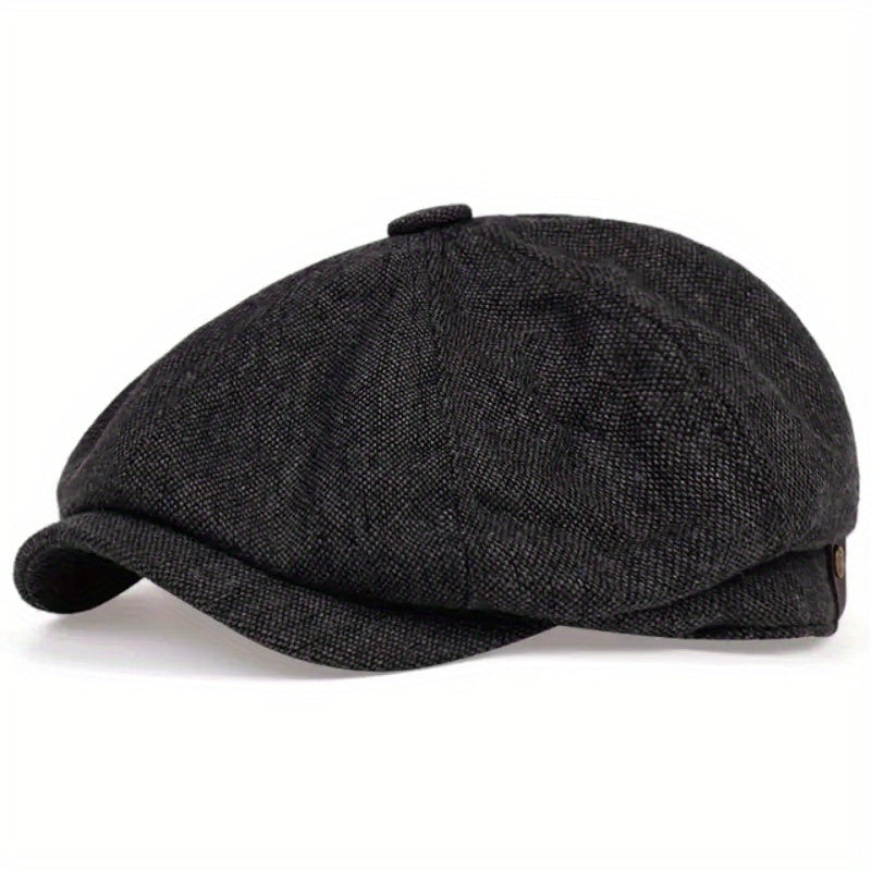 Men's Autumn Winter Beret Cap Newsboy Painter Hat for Elderly
