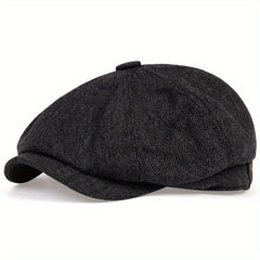 Men's Autumn Winter Beret Cap Newsboy Painter Hat for Elderly