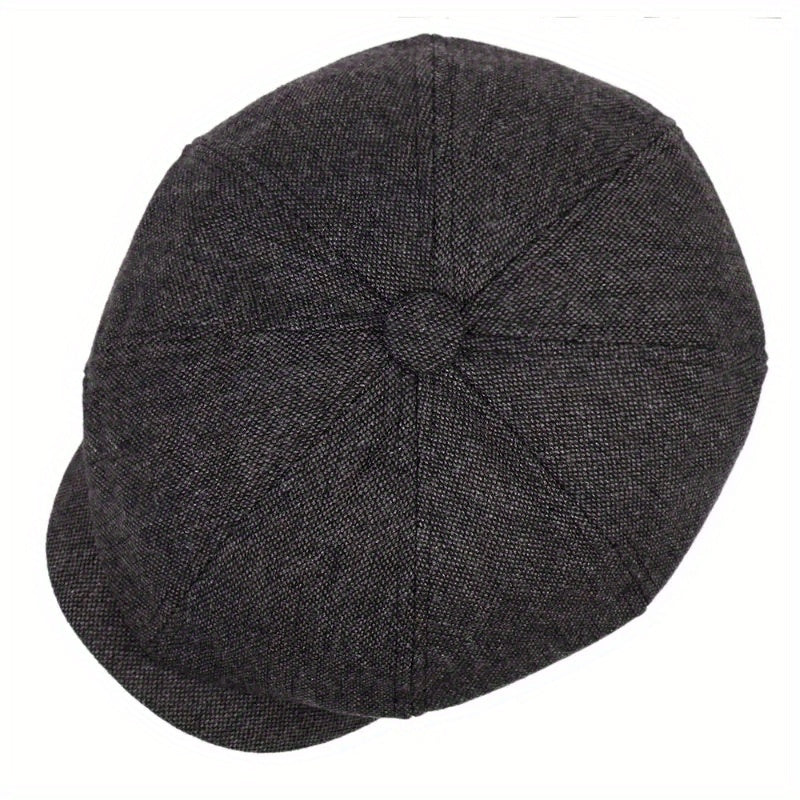 Men's Autumn Winter Beret Cap Newsboy Painter Hat for Elderly