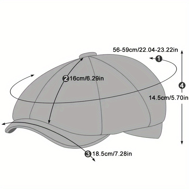Men's Autumn Winter Beret Cap Newsboy Painter Hat for Elderly