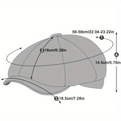 Men's Autumn Winter Beret Cap Newsboy Painter Hat for Elderly
