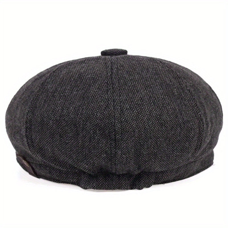 Men's Autumn Winter Beret Cap Newsboy Painter Hat for Elderly