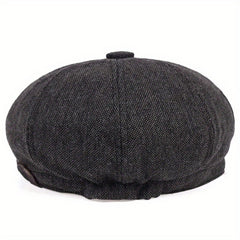Men's Autumn Winter Beret Cap Newsboy Painter Hat for Elderly