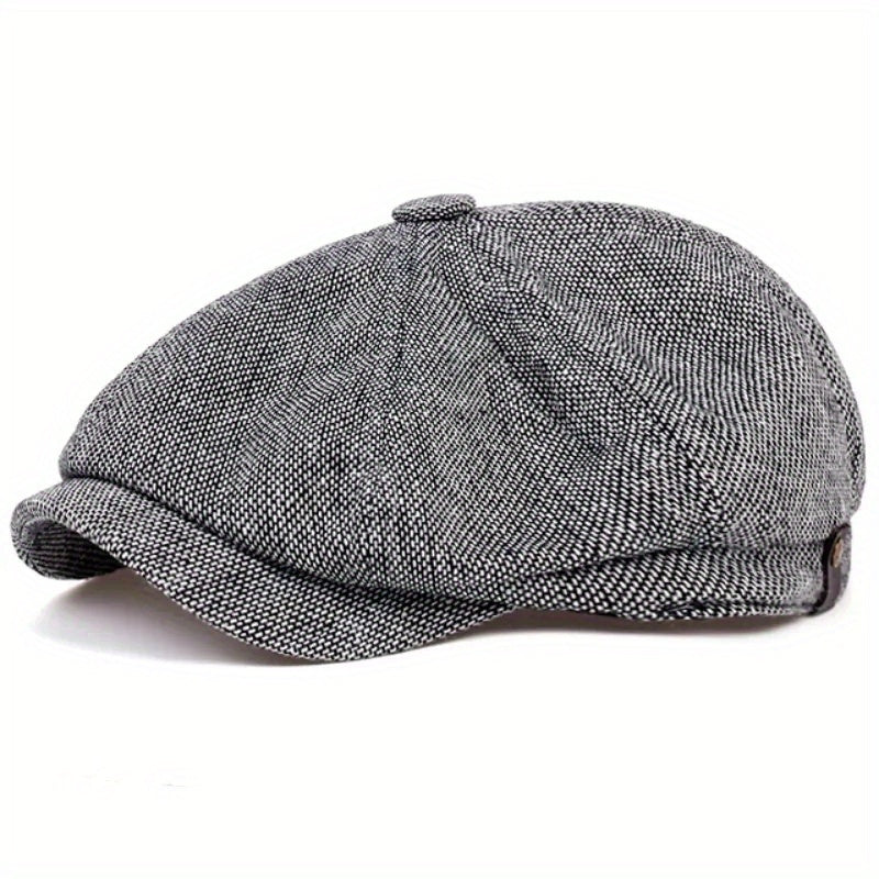 Men's Autumn Winter Beret Cap Newsboy Painter Hat for Elderly