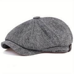 Men's Autumn Winter Beret Cap Newsboy Painter Hat for Elderly