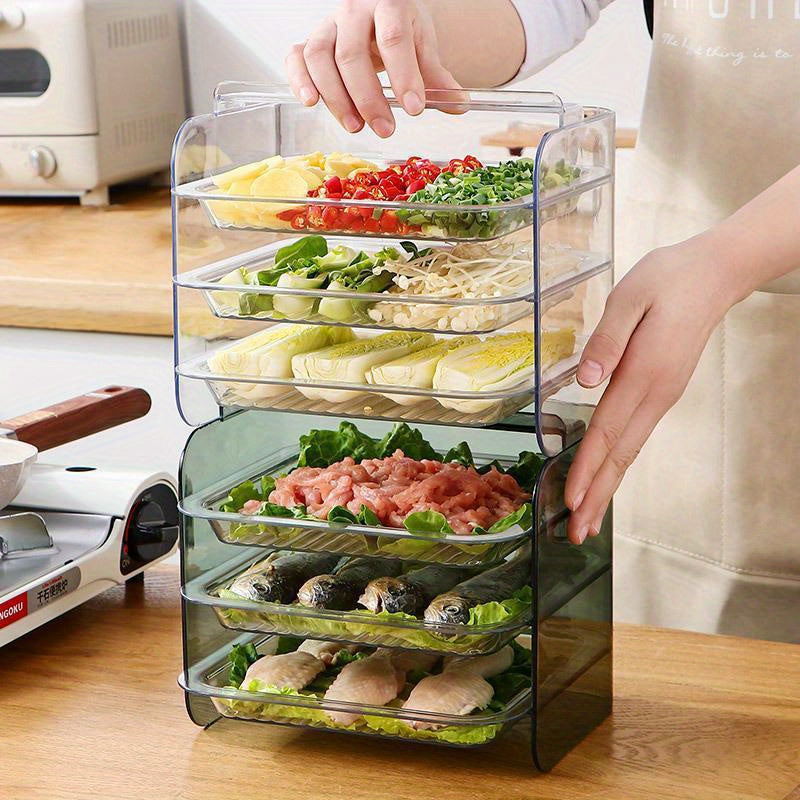 Three-Layer Cutlery Storage Box for Small Parts and Cosmetics