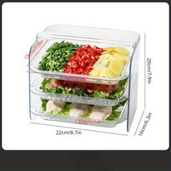 Three-Layer Cutlery Storage Box for Small Parts and Cosmetics