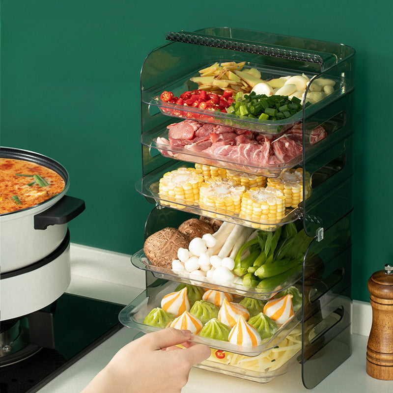 Three-Layer Cutlery Storage Box for Small Parts and Cosmetics