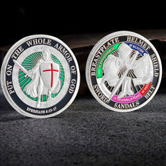 Armor Warrior Lucky Guardian Coin Helmet Shield Sword Pattern Challenge Coin