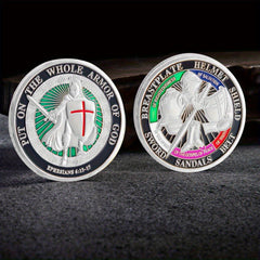 Armor Warrior Lucky Guardian Coin Helmet Shield Sword Pattern Challenge Coin