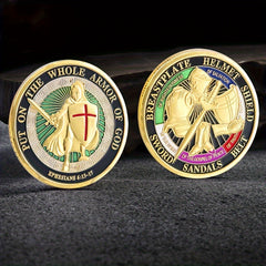 Armor Warrior Lucky Guardian Coin Helmet Shield Sword Pattern Challenge Coin