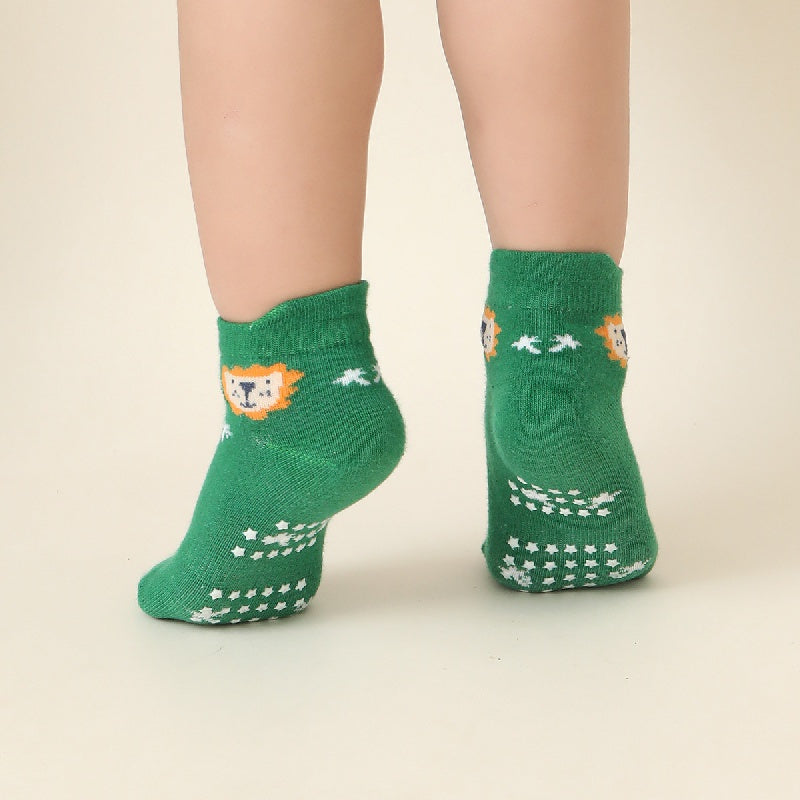 Baby Girl's Non Slip Socks, Soft Cotton Socks with Rubber Dot Bottom