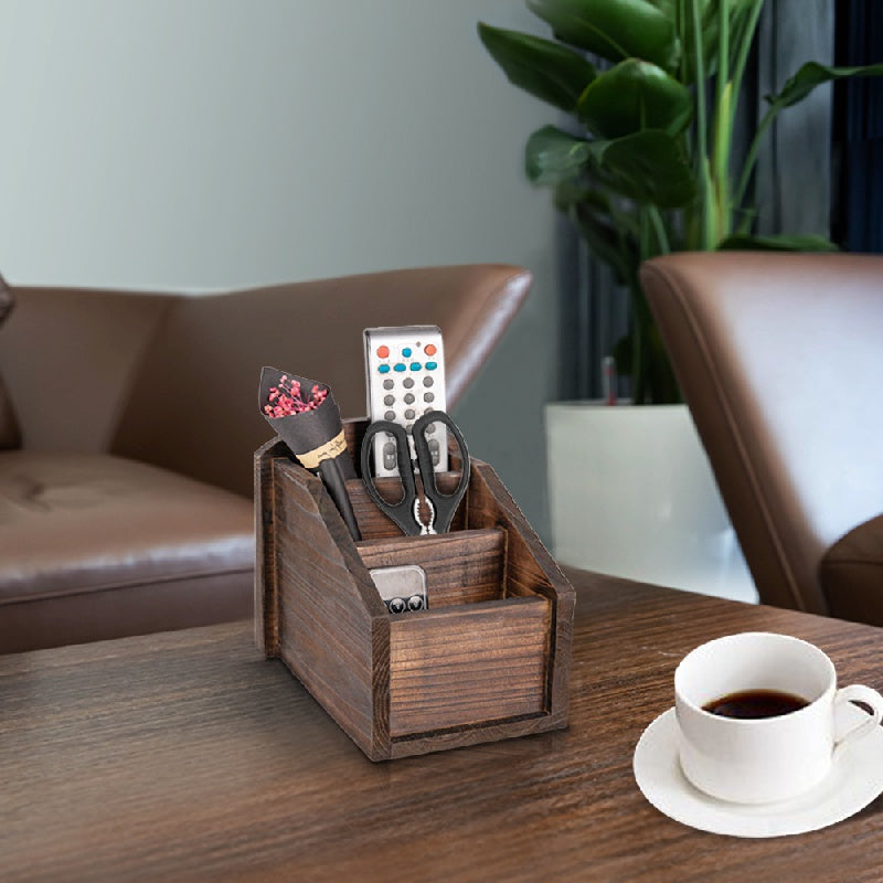 Retro Wooden Remote Control Storage Box