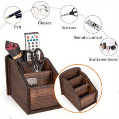 Retro Wooden Remote Control Storage Box