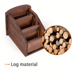 Retro Wooden Remote Control Storage Box