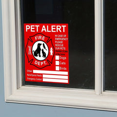 Pet Inside Sticker 4 PCS Fire Rescue Alarm Safety Sticker