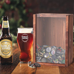 Wooden Storage Box Single/Double Hole Bottle Opener Beer Lid Collection Box