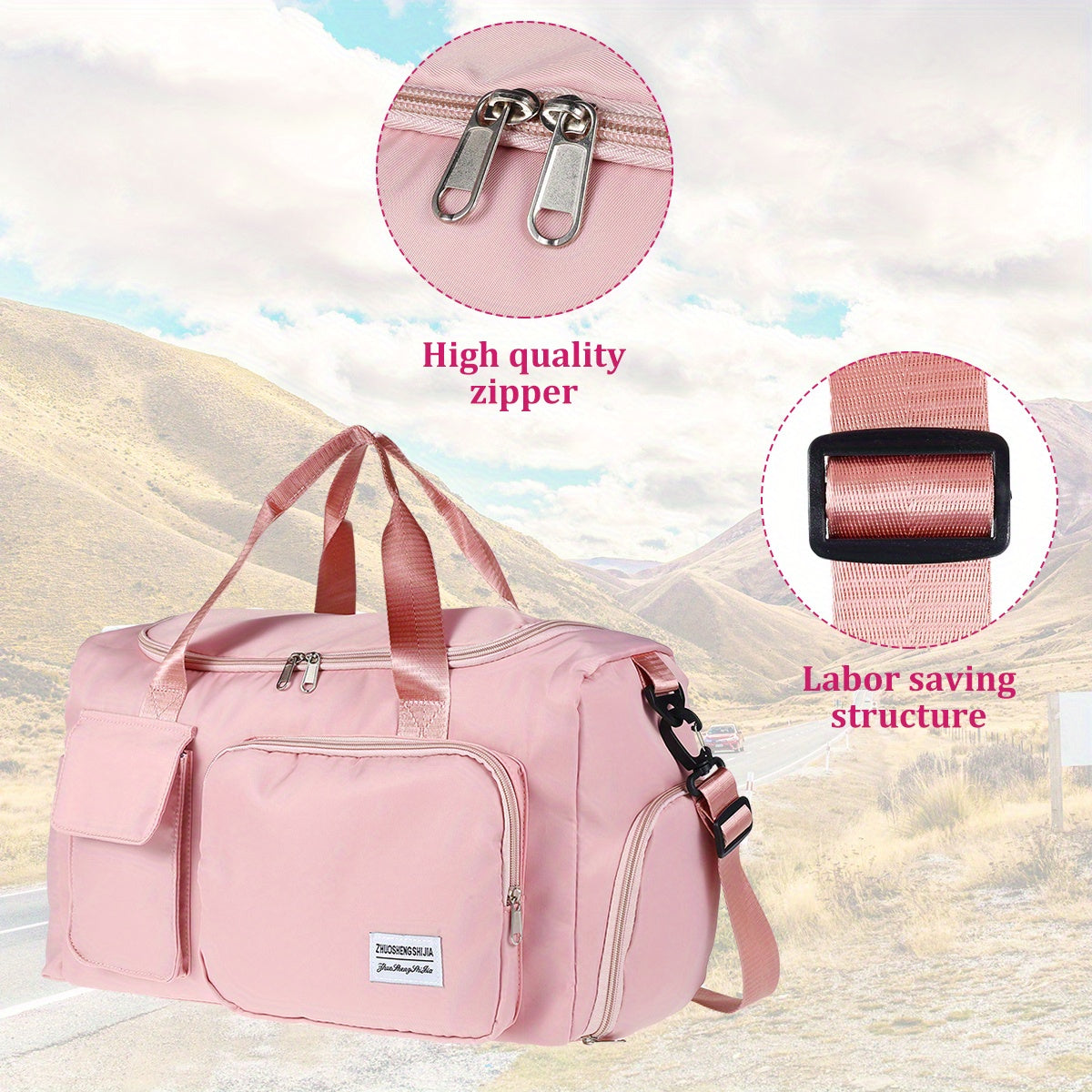 Large Capacity Waterproof Travel Duffel Bag Lightweight Sports Gym Bag