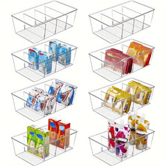 2pcs Plastic Coffee Bag Storage Box Desktop Sundries Tray Rectangular Divided