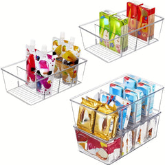 2pcs Plastic Coffee Bag Storage Box Desktop Sundries Tray Rectangular Divided